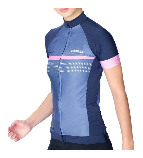 Camisa de Ciclismo DX-3 Feminina Fast 06 UV50+ - Marinho
