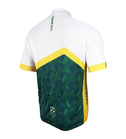 Camisa Time Brasil Bran/Ver Raglan Para Ciclismo Barbedo
