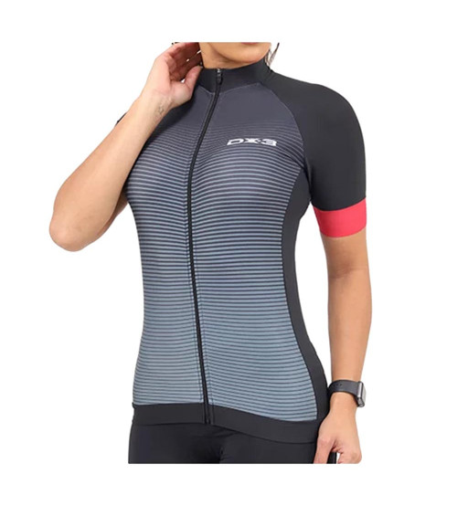 Camisa de Ciclismo DX-3 Feminina Fast UV50+ - Preto