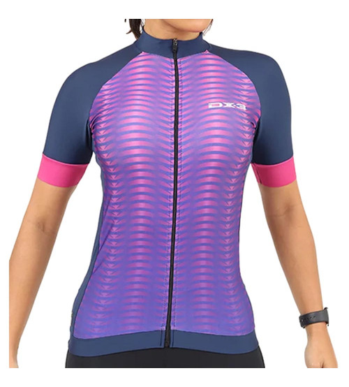Camisa de Ciclismo DX-3 Feminina Fast UV50+ - Marinho