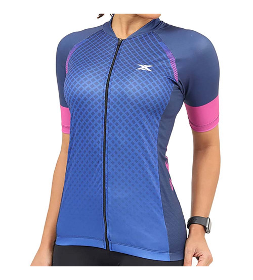Camisa de Ciclismo DX-3 Feminina Fusion UV 50+ -Marinho