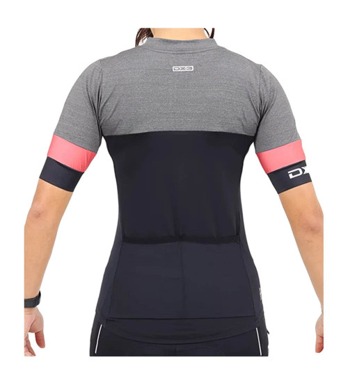 Camisa de Ciclismo DX-3 Feminina Ultra UV 50+ - Mescla/Preto