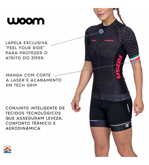 Camisa De Ciclismo Woom Supreme Rosa UV 50+