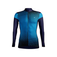 Camisa Ciclista Poker Total Zíper Swift UV 50+ - Azul - G